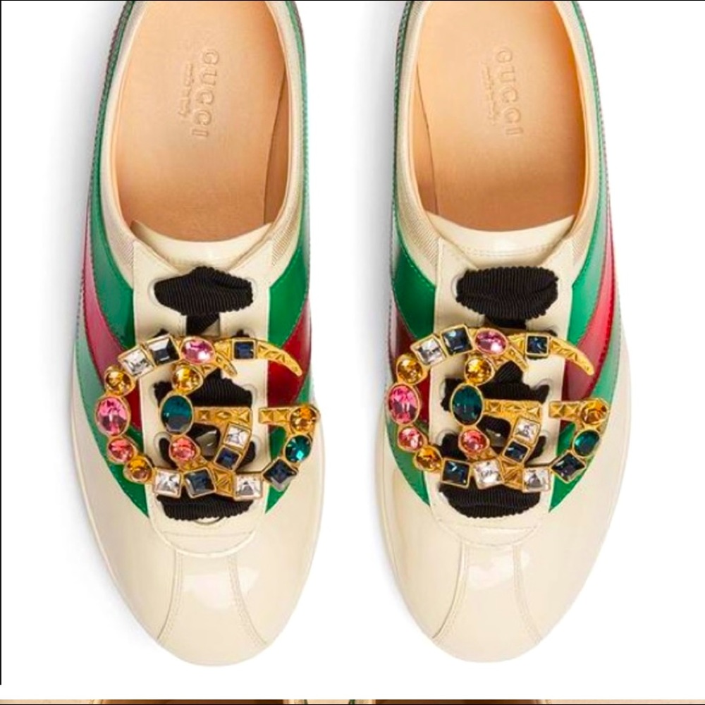 Gucci patent leather sneaker, originally $1500.